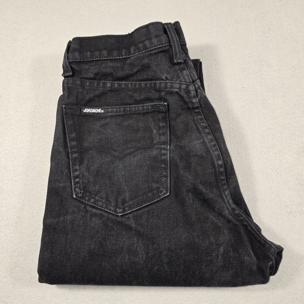 Jordache Womens 11/12 Black Jeans High‎ Waisted Straight Leg Vintage 100% Cotton